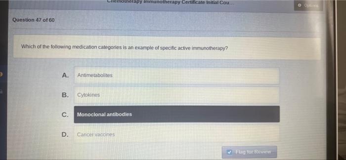 Solved hemotherapy immunotherapy certificate initial cou chegg