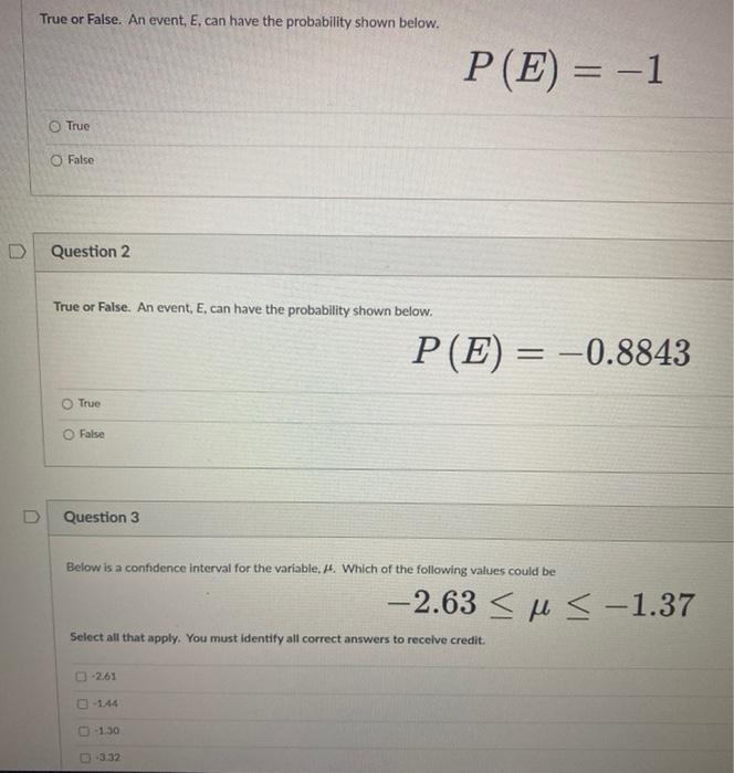 the probability of sure event is zero true or false