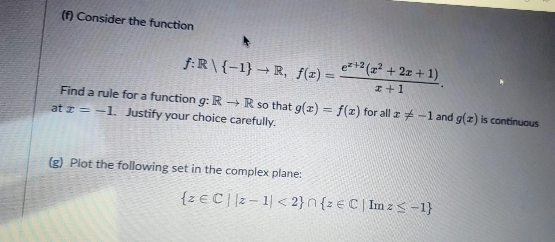 Solved (f) Consider The Function | Chegg.com