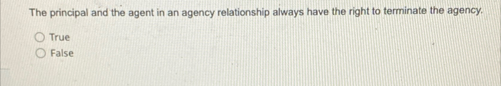 Solved The principal and the agent in an agency relationship | Chegg.com