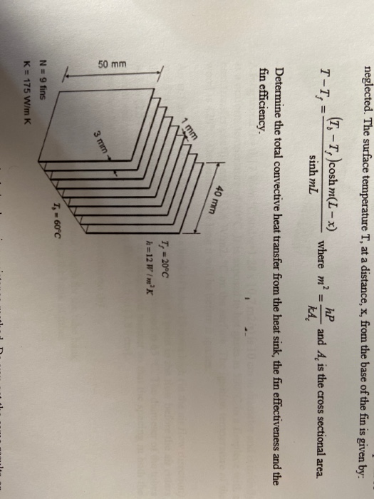 Solved A diagram of a heat sink to be used in an electronic | Chegg.com