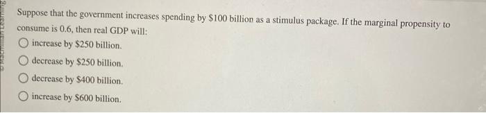 Solved Suppose That The Government Increases Spending By | Chegg.com