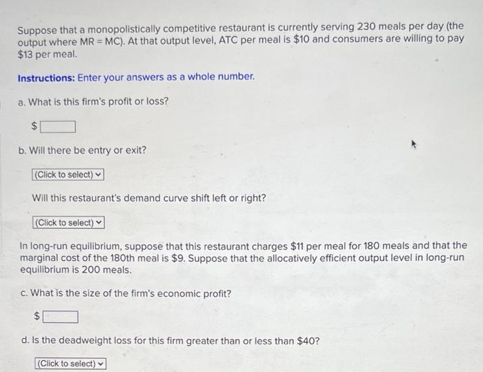 Solved Suppose that a monopolistically competitive