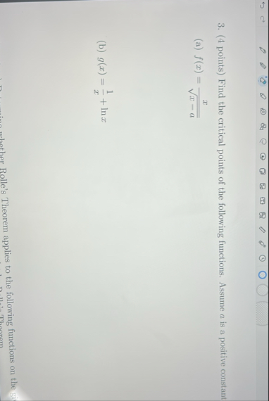 Solved (4 ﻿points) ﻿Find the critical points of the | Chegg.com