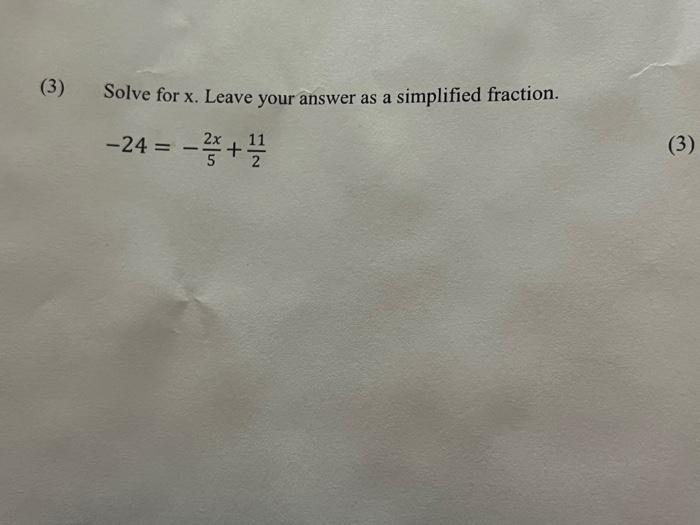 Solve for x. Leave your answer as a simplified | Chegg.com