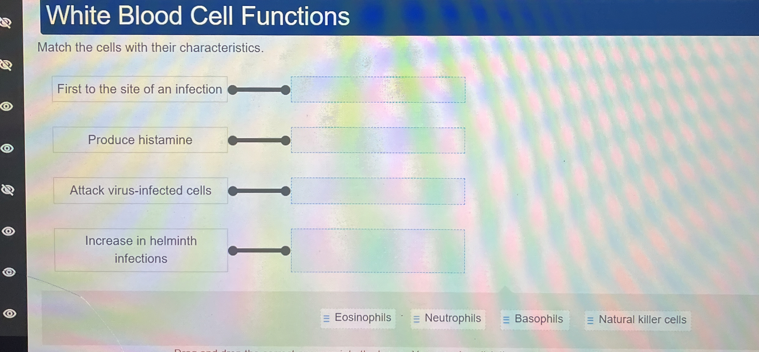 Solved White Blood Cell FunctionsMatch the cells with their | Chegg.com