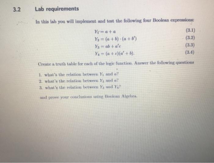 Solved 3.2 Lab requirements In this lab you will implement | Chegg.com