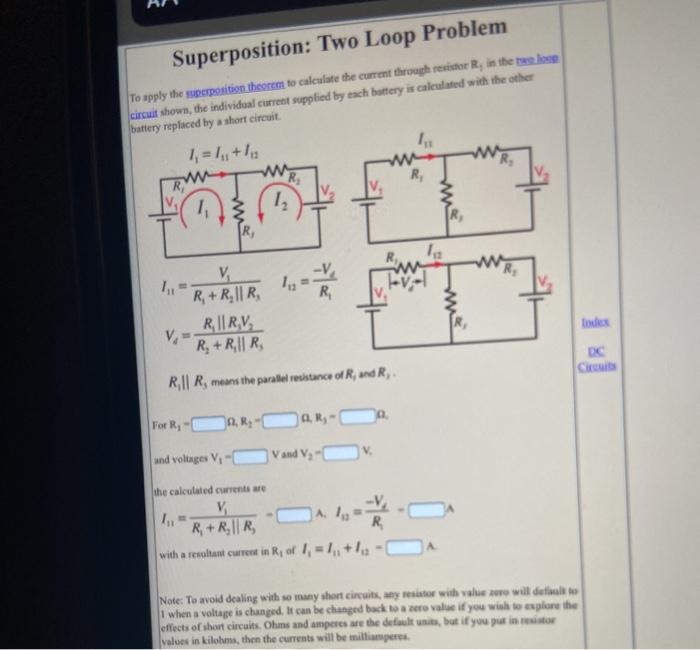 Superposition: Two Loop Problem To apply the | Chegg.com