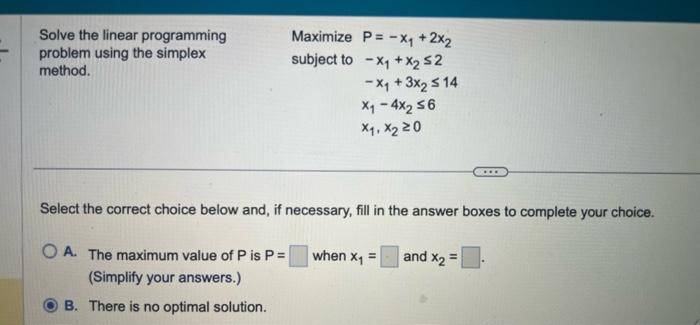 Solved Solve the linear programming problem using the | Chegg.com