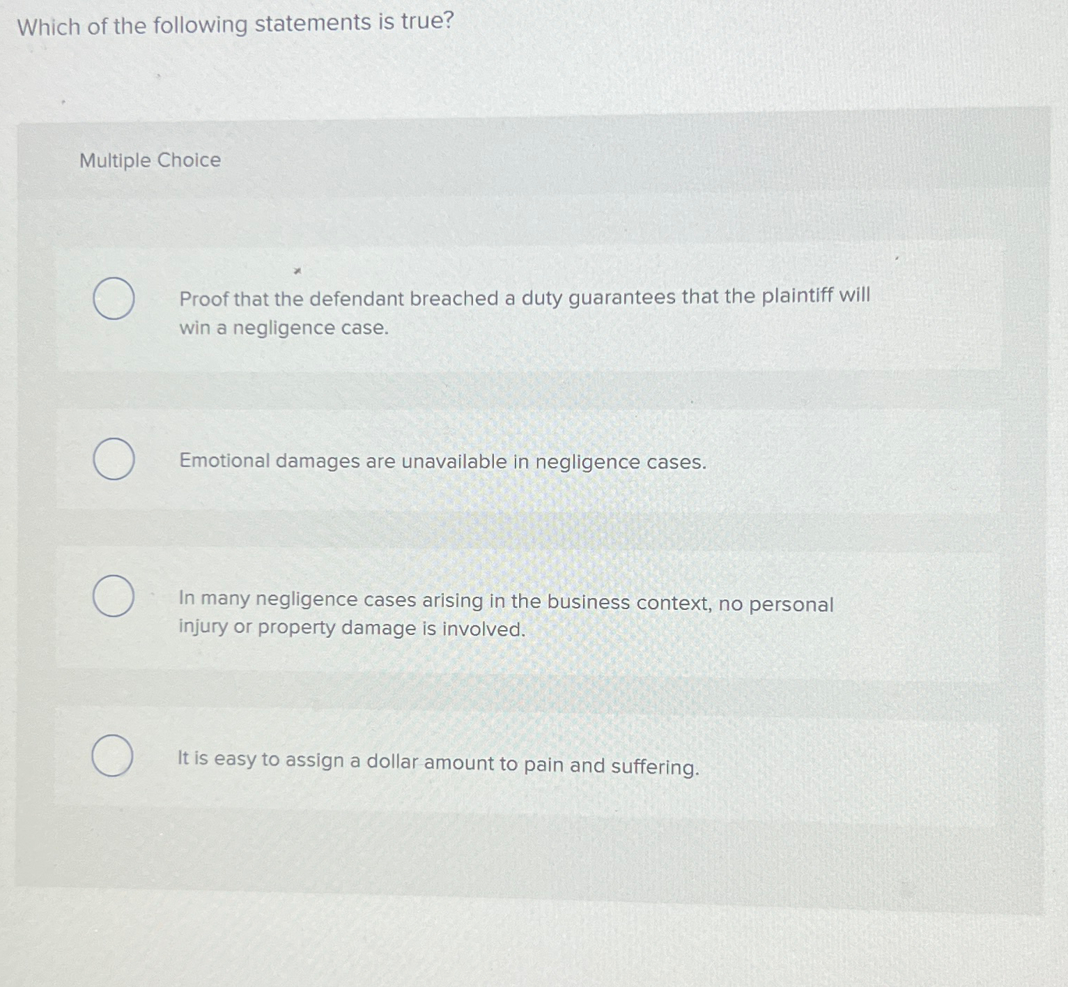 Solved Which of the following statements is true?Multiple | Chegg.com