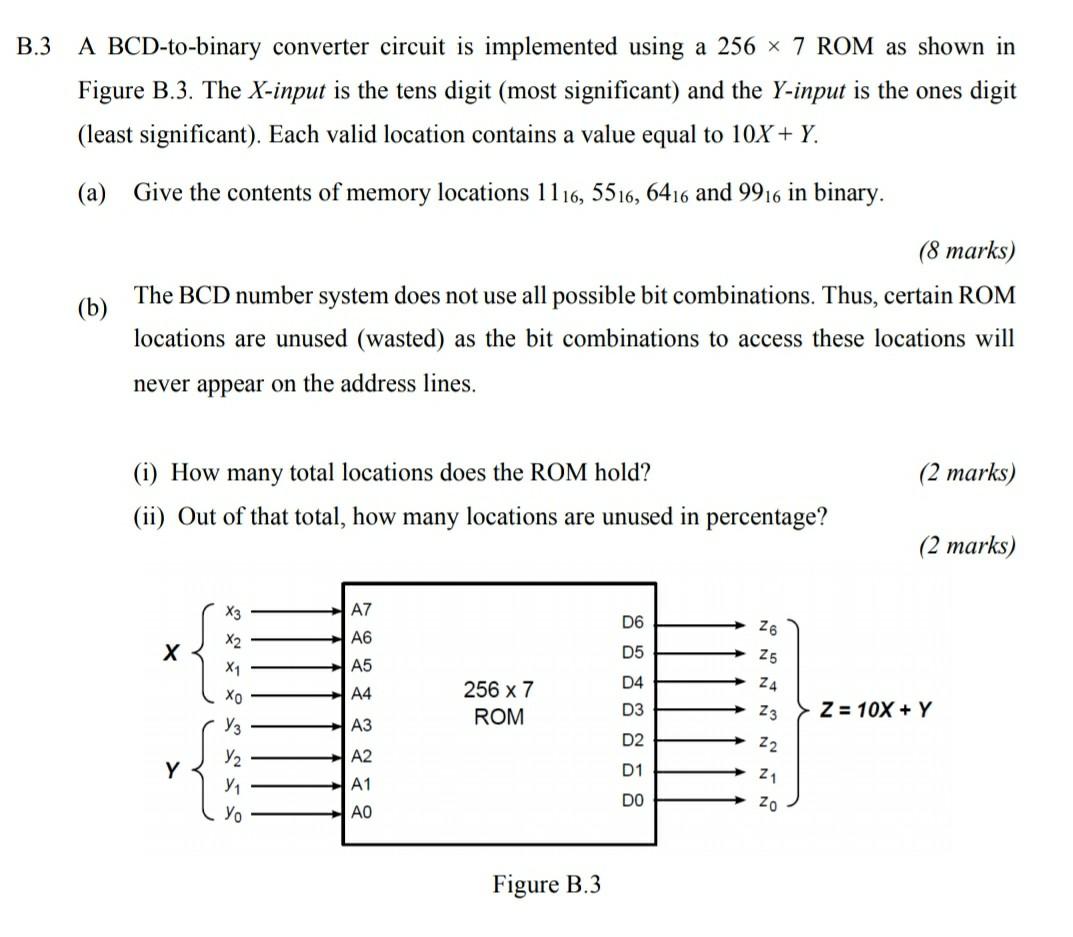 Solved B.3 A BCD-to-binary converter circuit is implemented | Chegg.com