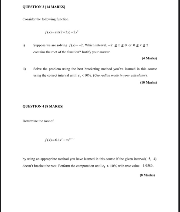 Solved QUESTION 3 [14 MARKS Consider the following function. | Chegg.com