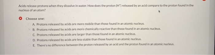 Solved Acids release protons when they dissolve in water. | Chegg.com