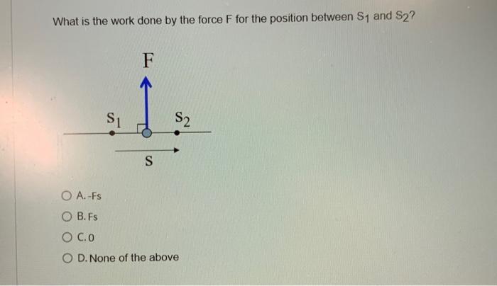 Solved What is the work done by the force F for the position | Chegg.com