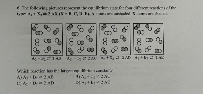 Solved 6. The following pictures represent the equilibrium | Chegg.com