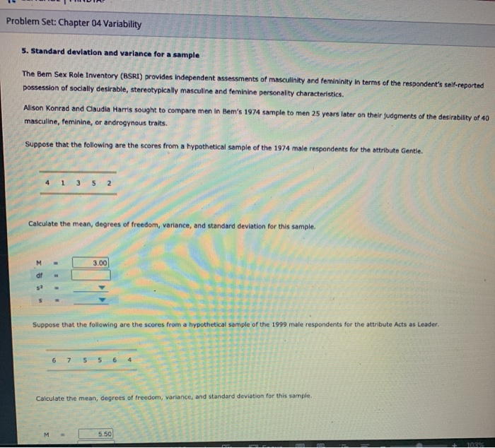 Solved Problem Set Chapter 04 Variability 5 Standard