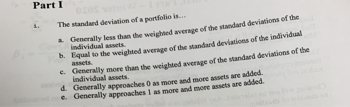 weighted standard deviation of a portfolio