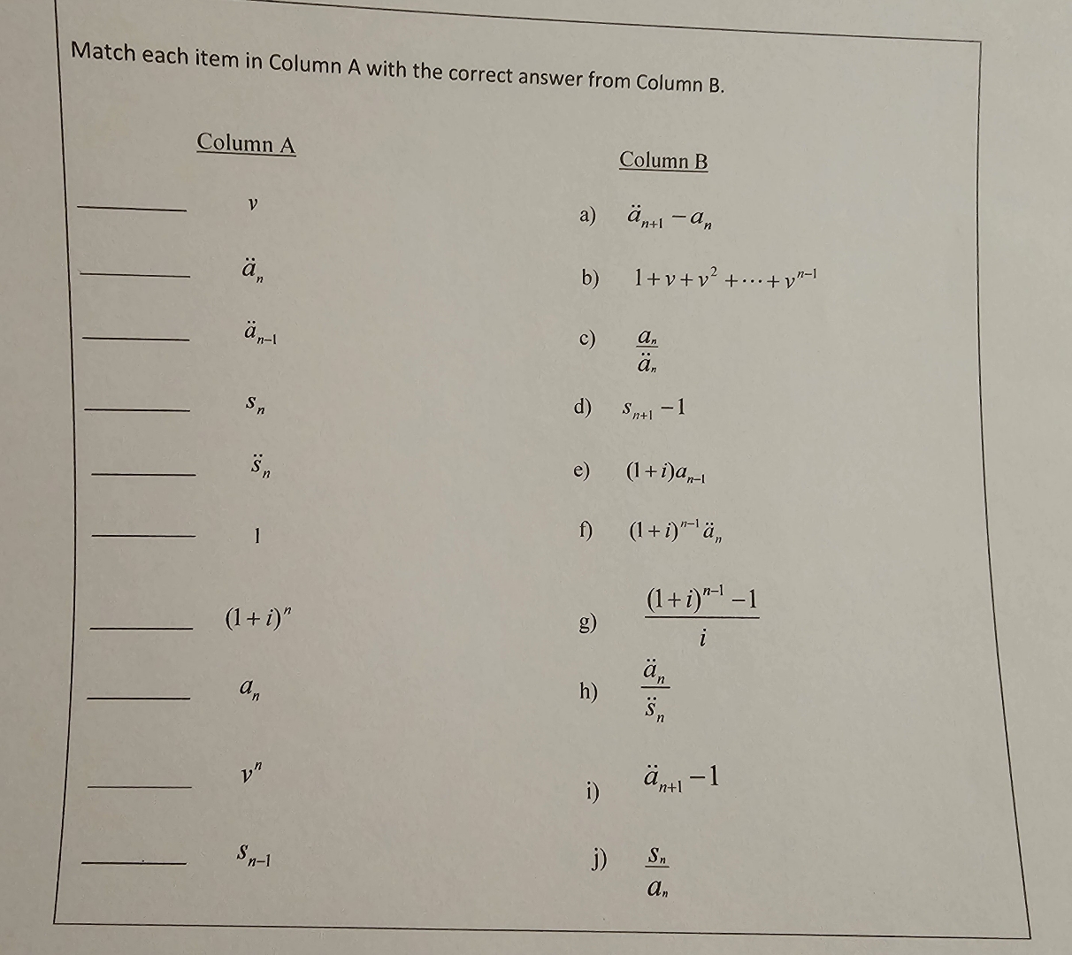 Solved by an EXPERT Match each item in Column A with the correct answer ...