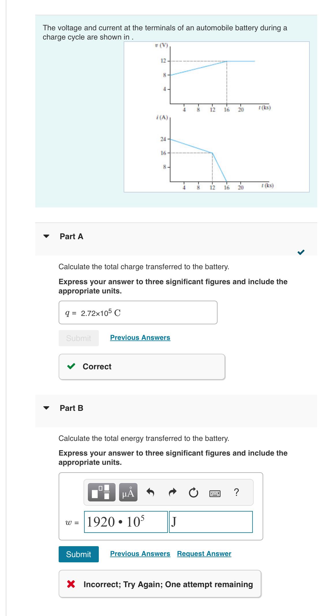 Solved The voltage and current at the terminals of an | Chegg.com