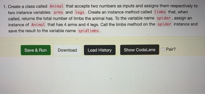 Solved 1. Create a class called Animal that accepts two | Chegg.com