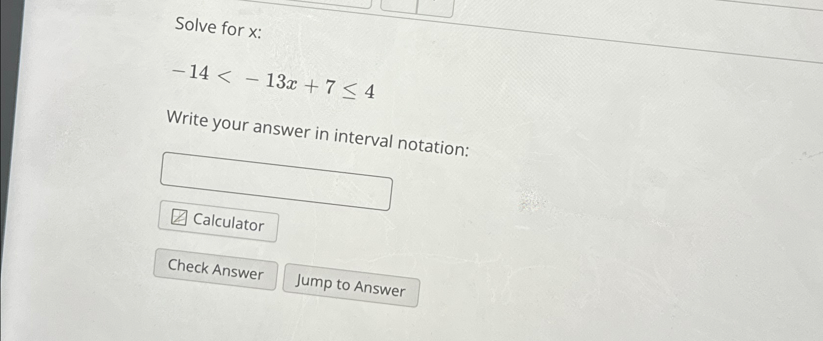 Solved Solve for x ﻿:-14