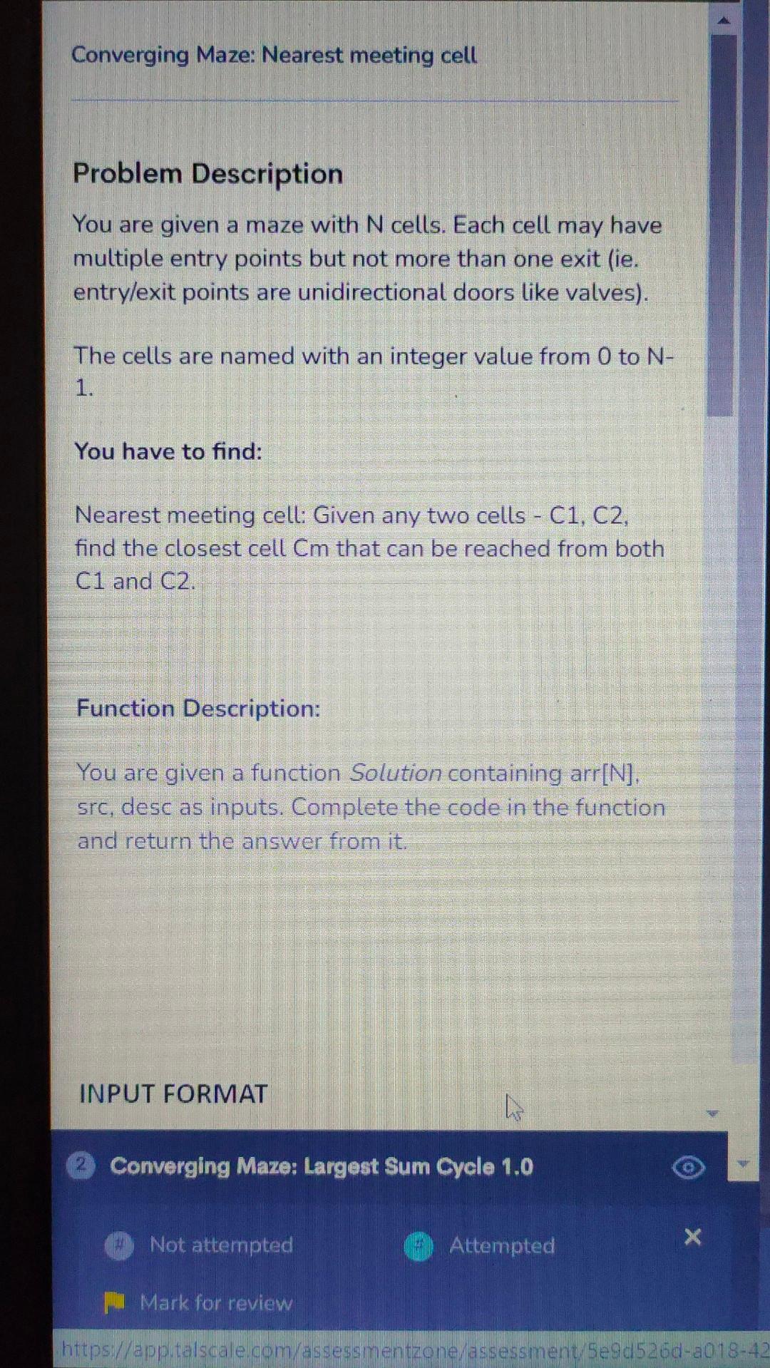 Solved Converging Maze: Nearest meeting cell Problem | Chegg.com