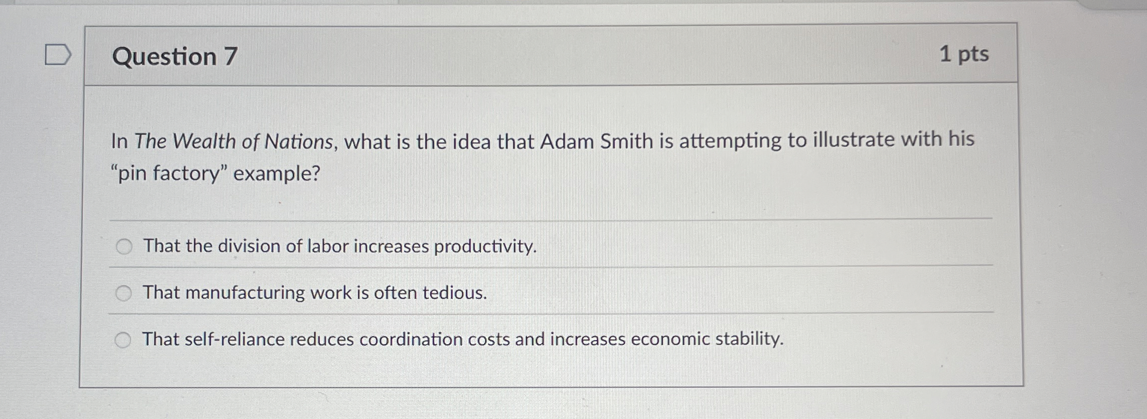 Solved Question 71 ﻿ptsIn The Wealth of Nations, what is the