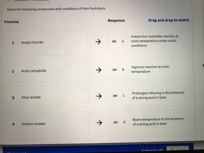 Solved Match the following compounds with conditions of | Chegg.com