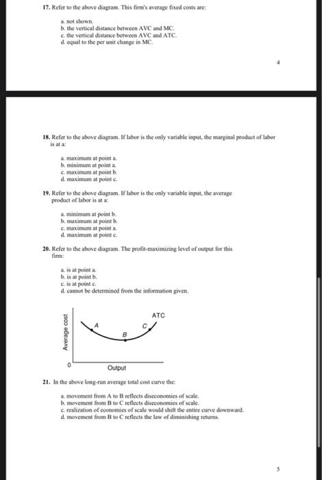 Solved 17. Refer to the above diagram. This firm's average | Chegg.com