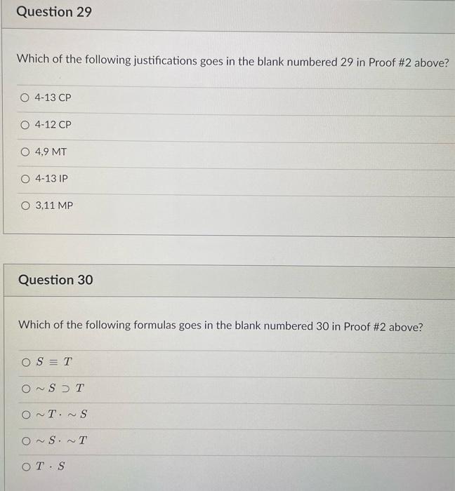 Solved Question 26 Which of the following justifications | Chegg.com