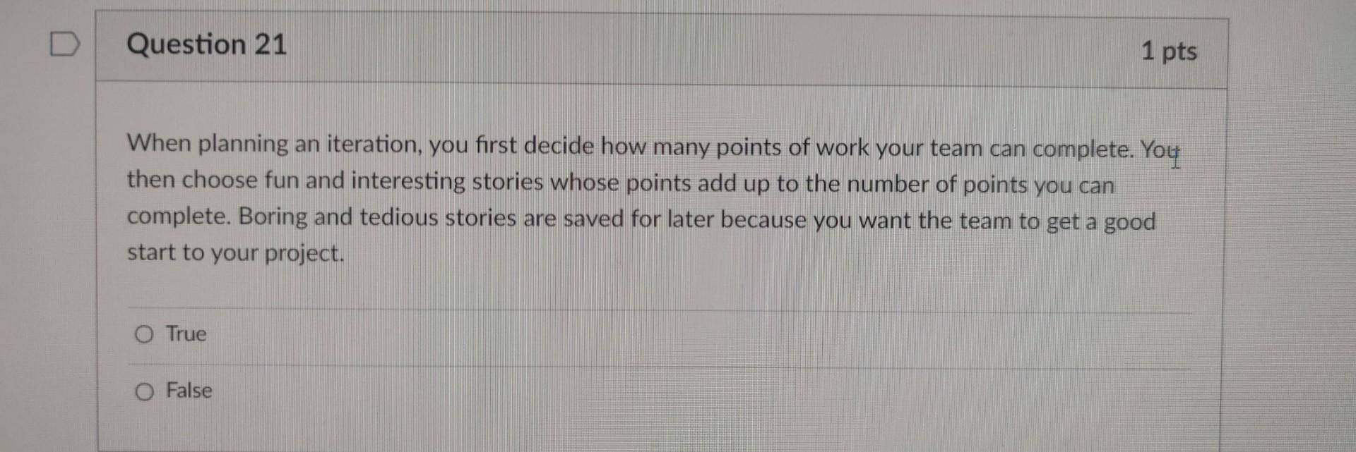 Solved When planning an iteration, you first decide how many | Chegg.com