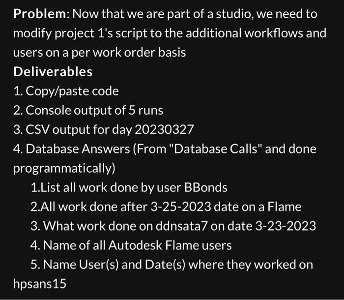 Solved This is meant to be a python script. Part 1 states to | Chegg.com