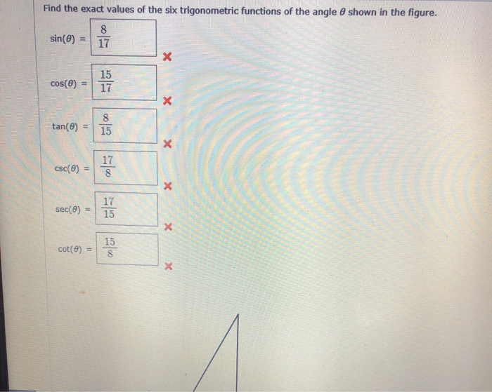 Solved Find the exact values of the six trigonometric | Chegg.com