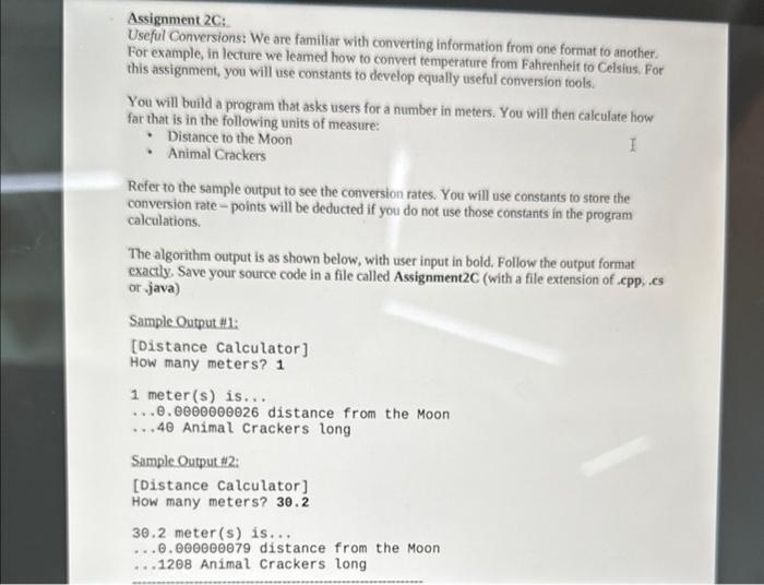 Solved Assignment 2C: Useful Conversions: We are familiar | Chegg.com