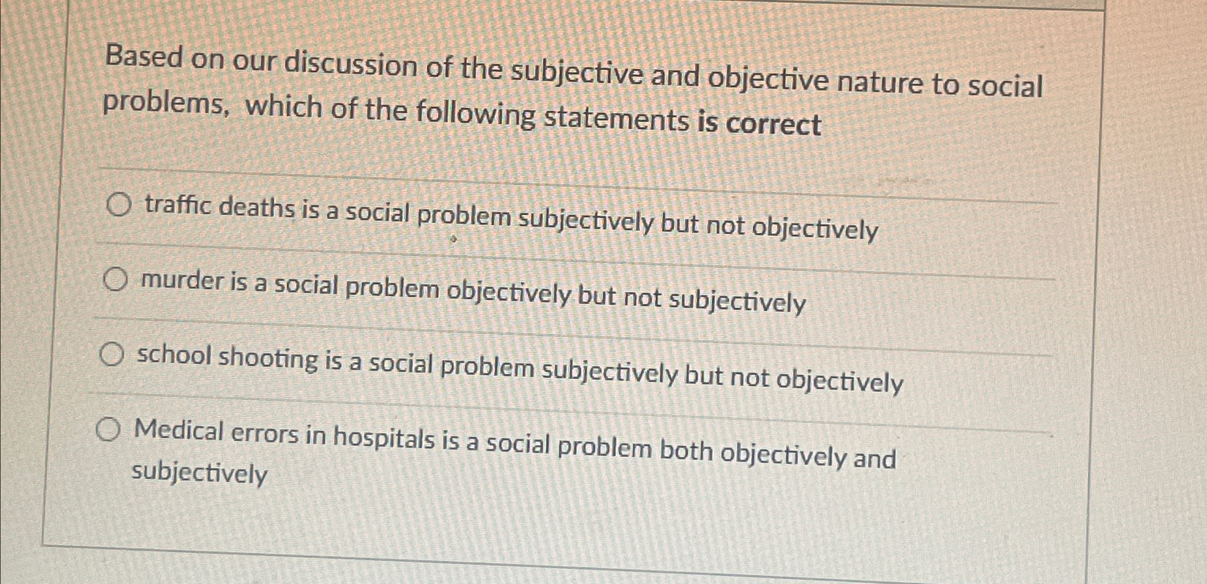 Based on our discussion of the subjective and | Chegg.com