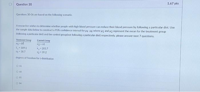 Solved Question 30 Questions 30-36 are based on the | Chegg.com