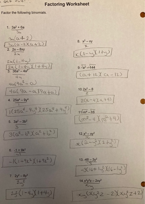 Solved Difference of Squares Worksheet 1. Factor the | Chegg.com