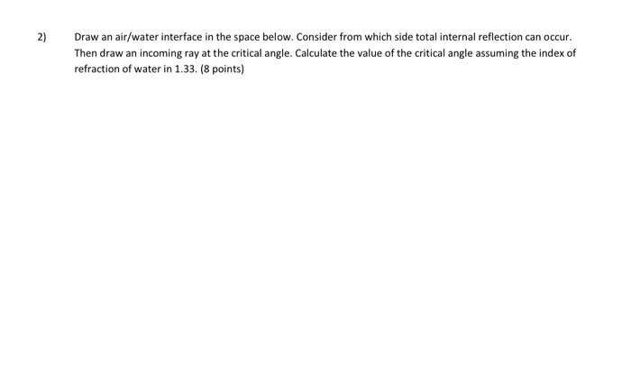 Solved Draw an air/water interface in the space below. | Chegg.com