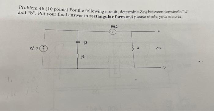 Solved Problem 4 B (10 Points) For The Following Circuit, | Chegg.com