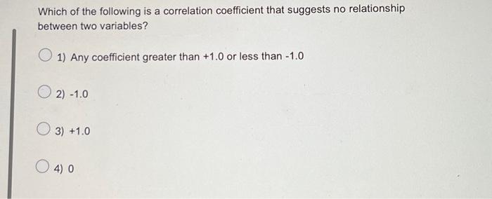 Solved Which of the following is a correlation coefficient | Chegg.com