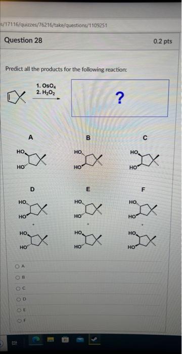 Solved Predict All The Products For The Following Reaction: | Chegg.com