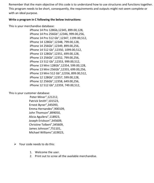 Solved Create a code using two structures and two functions. | Chegg.com