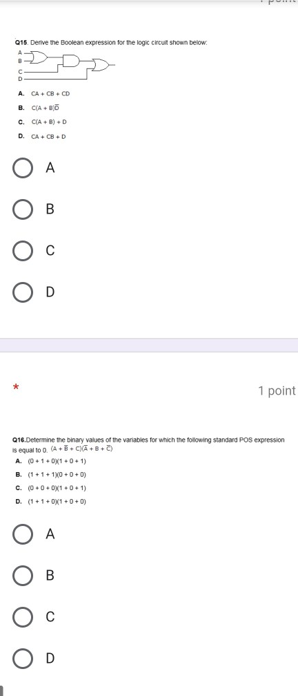 Solved Q15. Derive the Boolean expression for the logic | Chegg.com