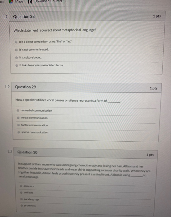 Solved D Question 25 1 pts A speech using the elements of | Chegg.com