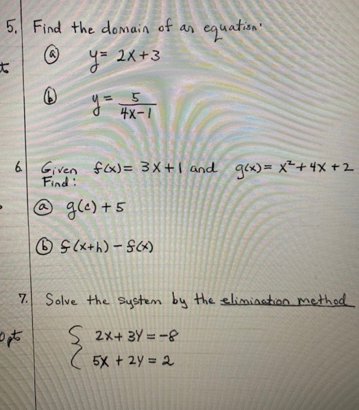 Solved 5 Find The Domain Of An Equation Y 2x 3 Y 4x Chegg Com