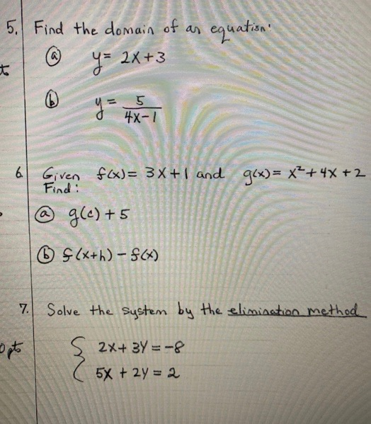 Solved 5 Find The Domain Of An Equation Y 2x 3 Y 4x 1 5 Chegg Com