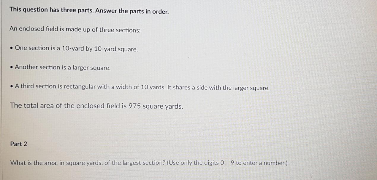 Solved This question has three parts. Answer the parts in | Chegg.com