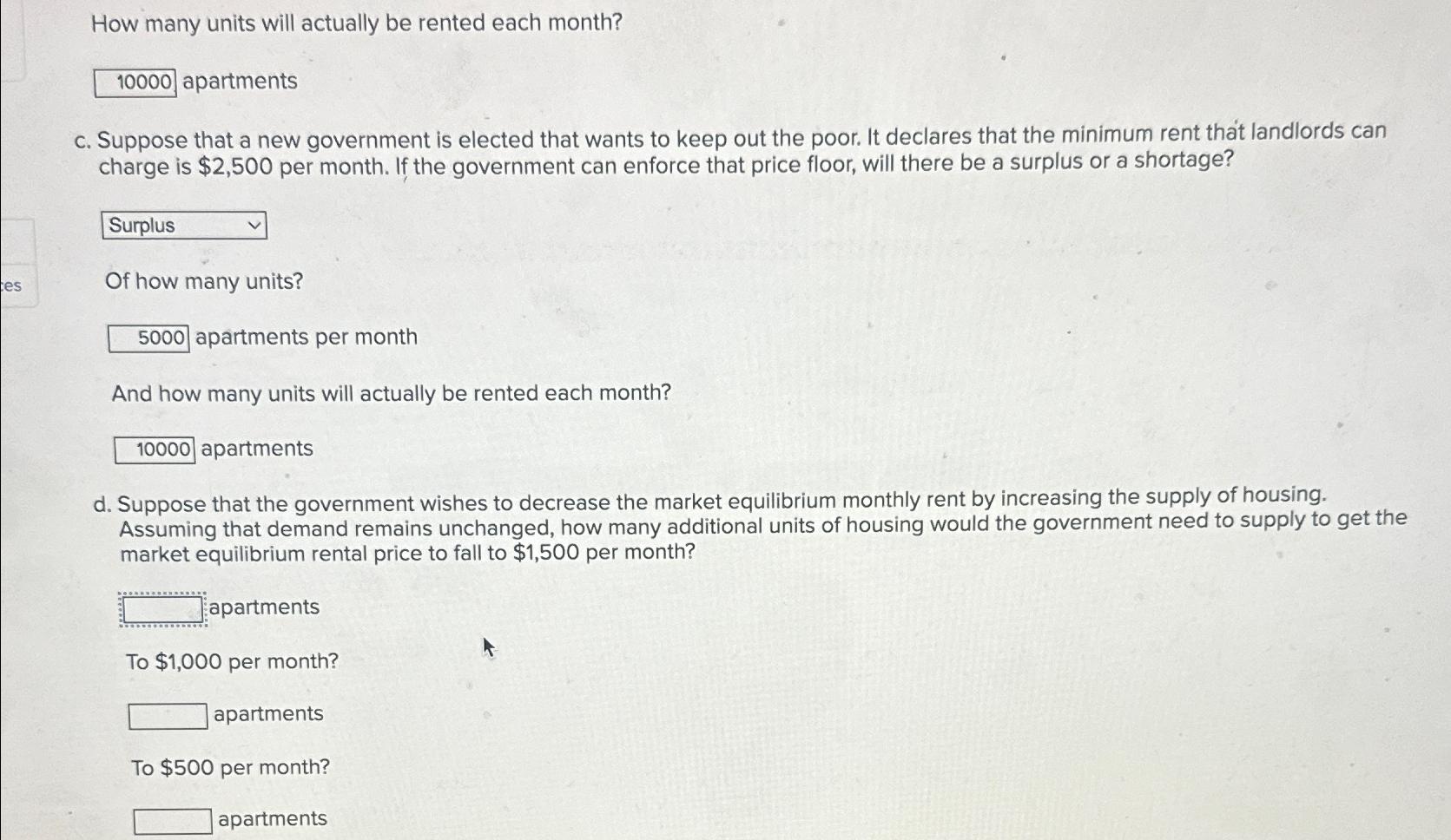 Solved How many units will actually be rented each