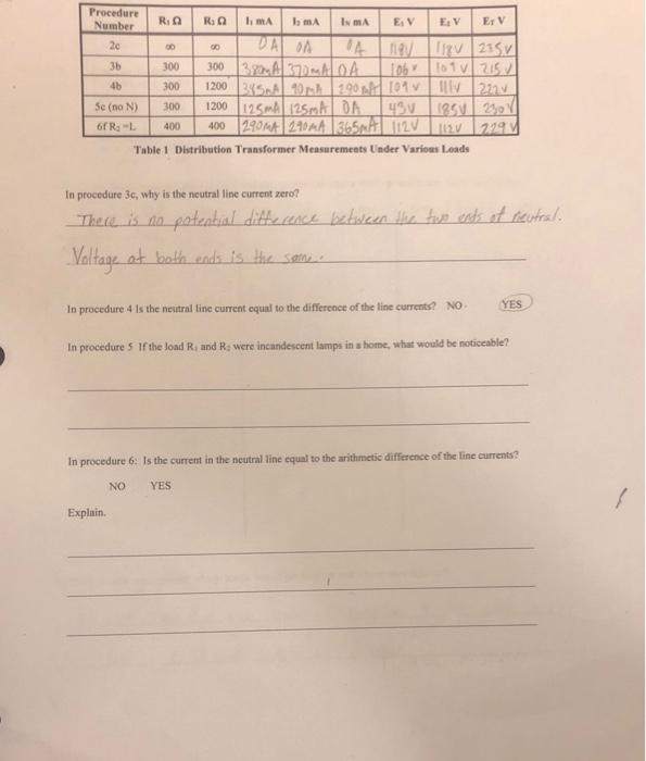 Solved Procedure Number Ri Ra Ima I Ma In Ma Ev E V Ev A Chegg Com