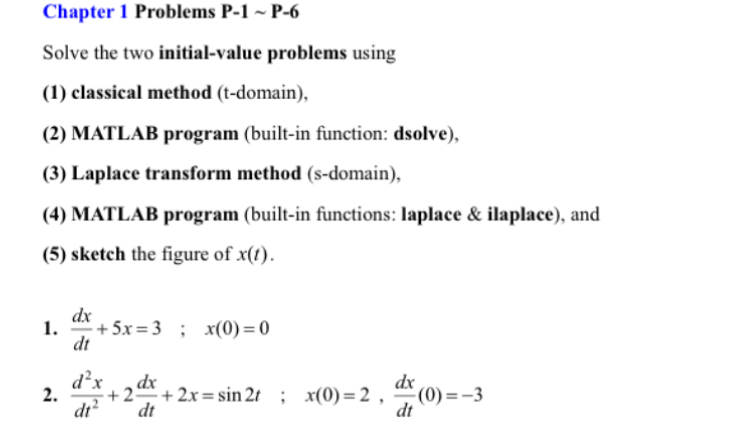 Solved Chapter 1 ﻿Problems P-1 ∼ ﻿P-6Solve the two | Chegg.com